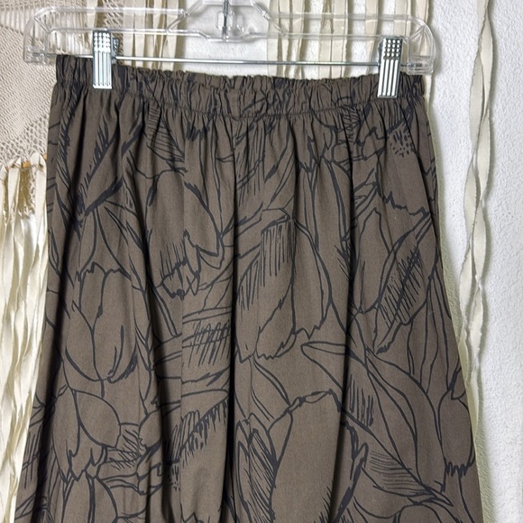 bryn Walker Brown and Black Floral Outline Print Cotton Oliver Pant Size Small - Picture 5 of 11